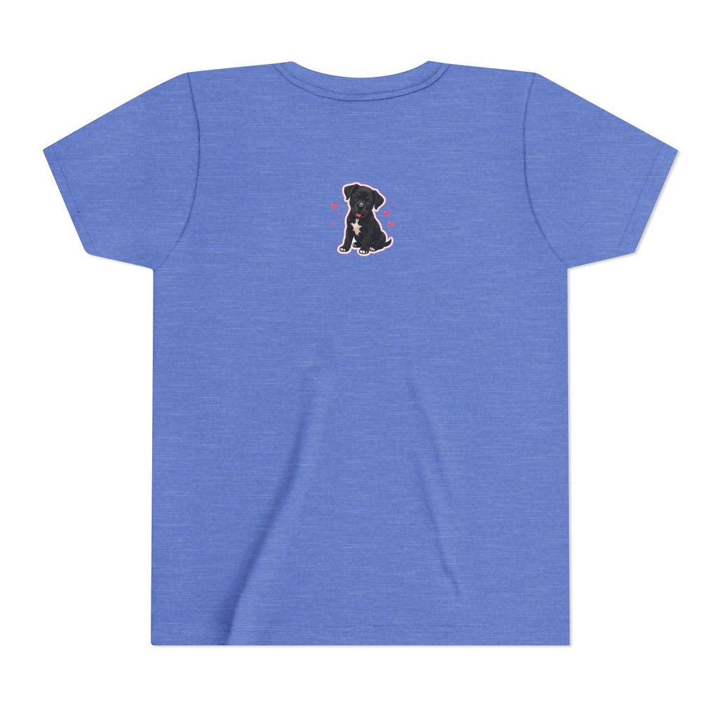 Youth Colorful "Team Amore" with Heart & Puppy Graphic T-Shirt