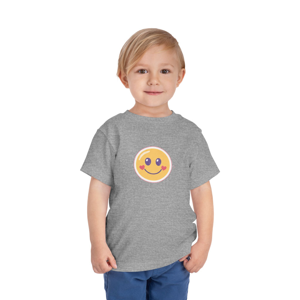 Toddler T-Shirt Smiley Face Be Happy. Be You. Backprint