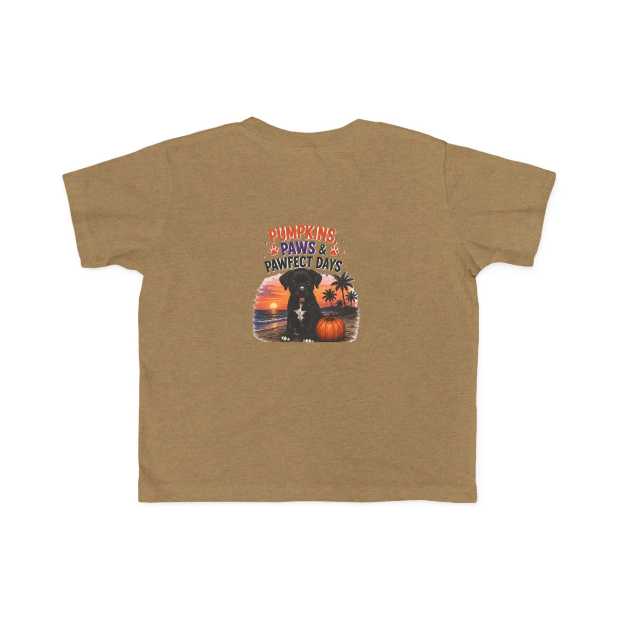 Amore Halloween Pumpkin Beach Sunset Graphic Toddler T-Shirt
