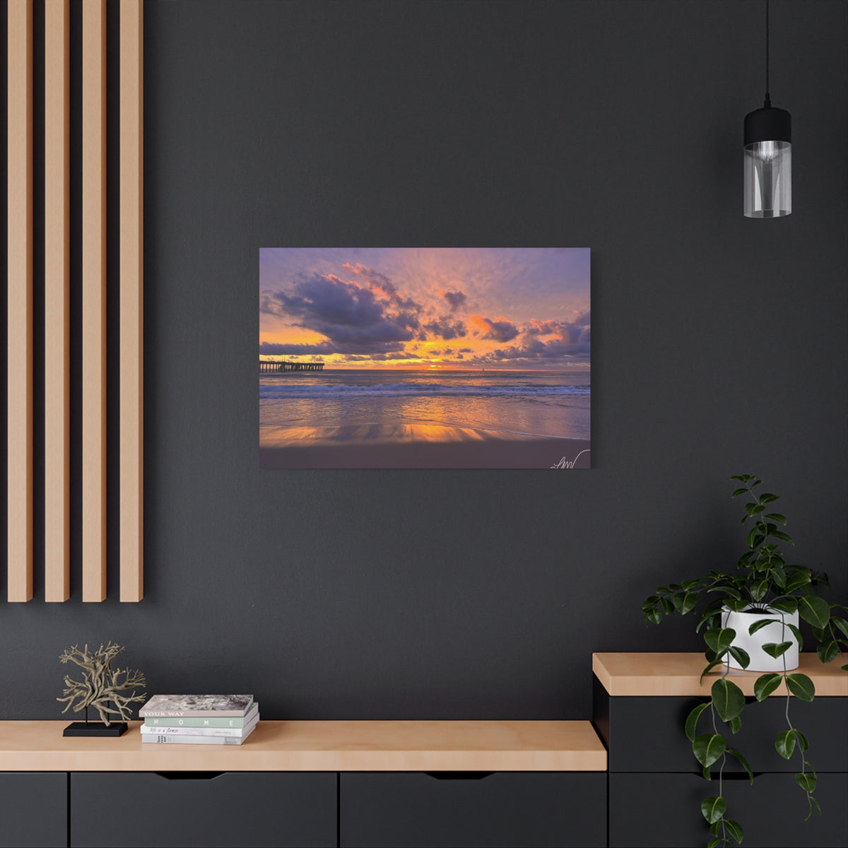 Sunset Beach Canvas Print - Matte Stretched Wall Art