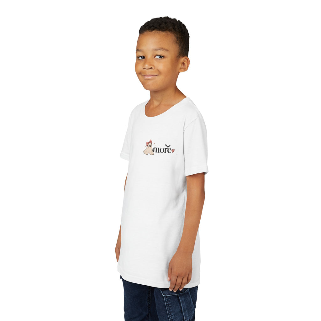 Youth Tee 'Amore' Puppy Ghost Graphic Shirt (Boo-tiful Pup Back)
