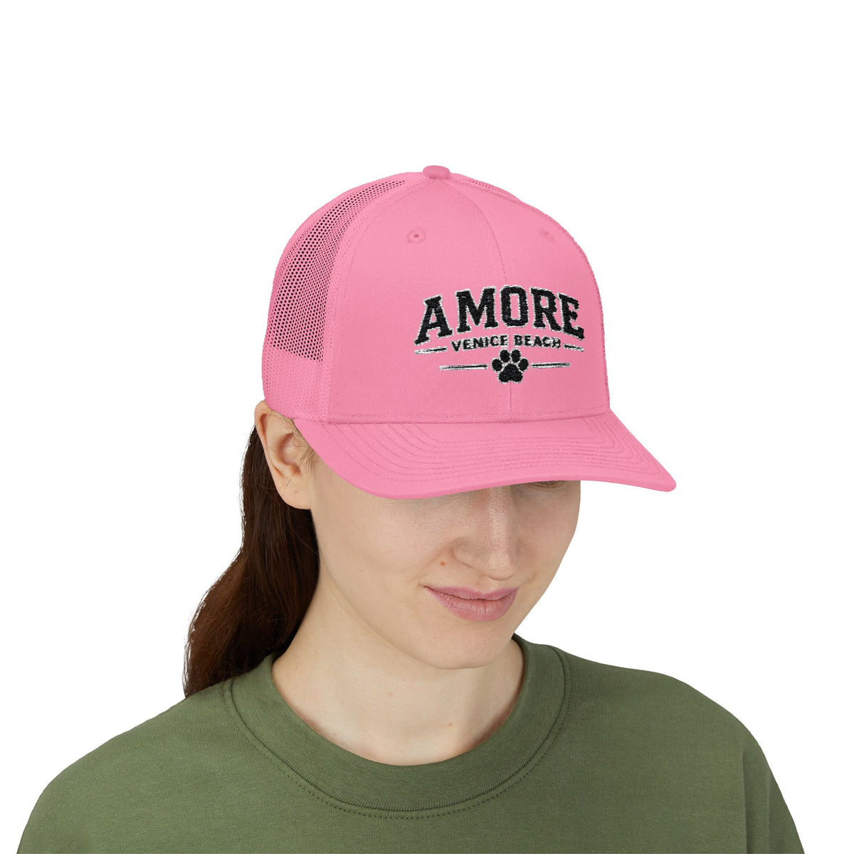 Adult Amore Venice Beach Graphic Trucker Cap | Embroidered Snapback