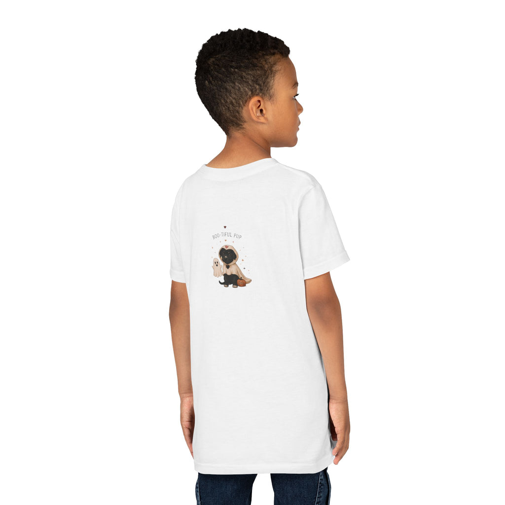 Youth Tee 'Amore' Puppy Ghost Graphic Shirt (Boo-tiful Pup Back)
