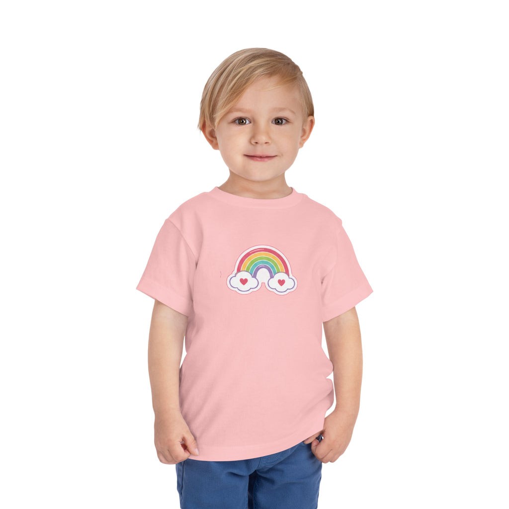 Toddler Rainbow with Heart Clouds T-Shirt