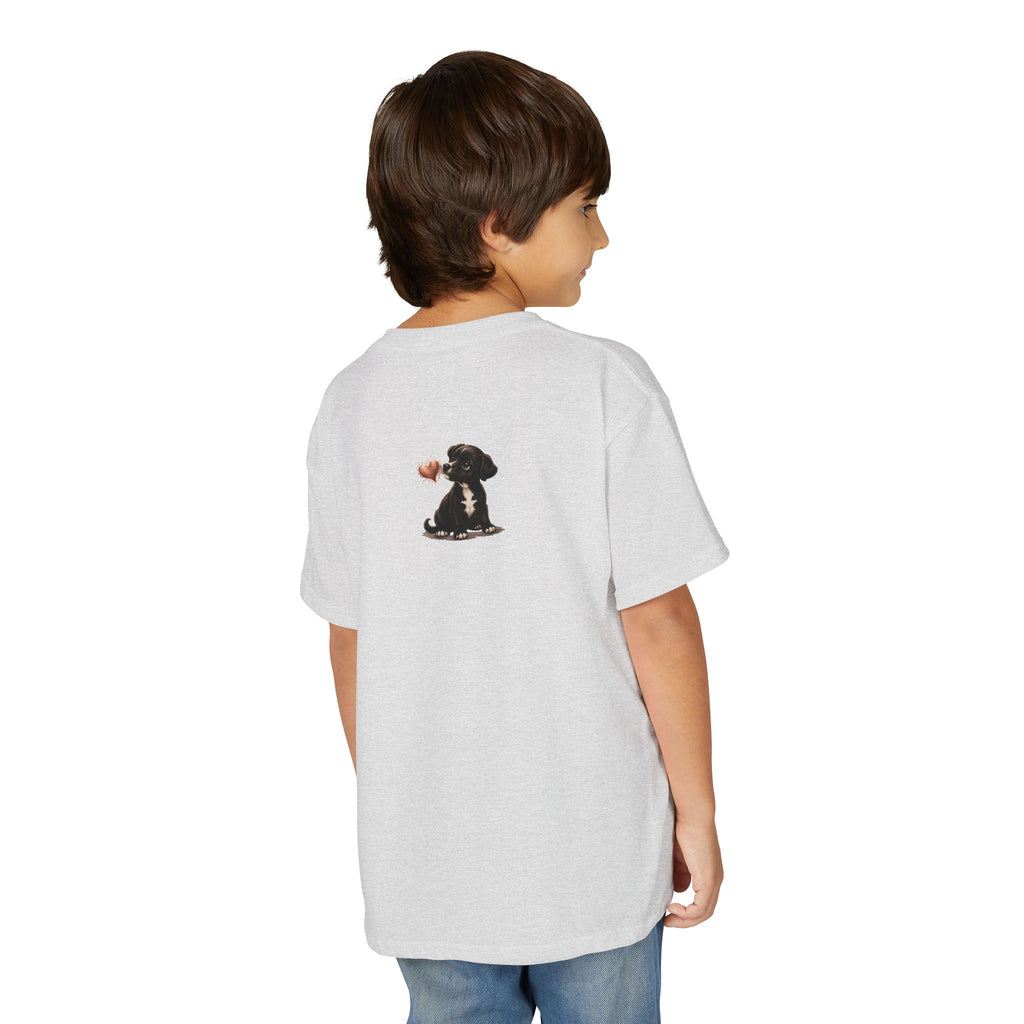 Kids Watermelon Slice T-Shirt with Amore Puppy Back Graphic