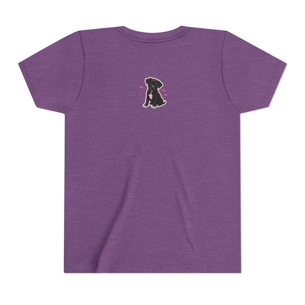 Youth Colorful "Team Amore" with Heart & Puppy Graphic T-Shirt