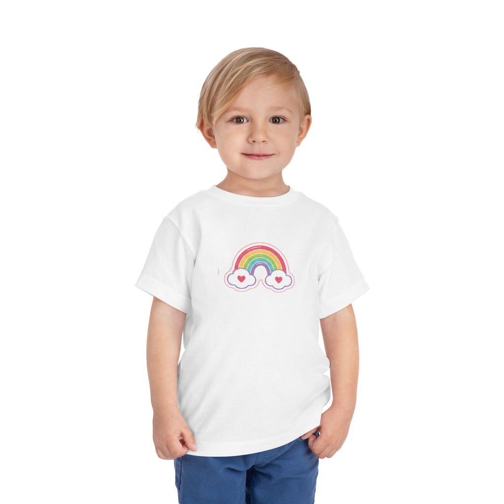 Toddler Rainbow with Heart Clouds T-Shirt