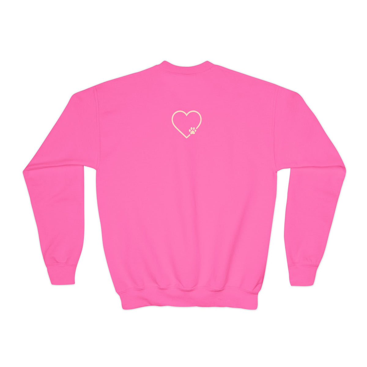 Amore Youth Crewneck Sweatshirt Heart Paw Graphic