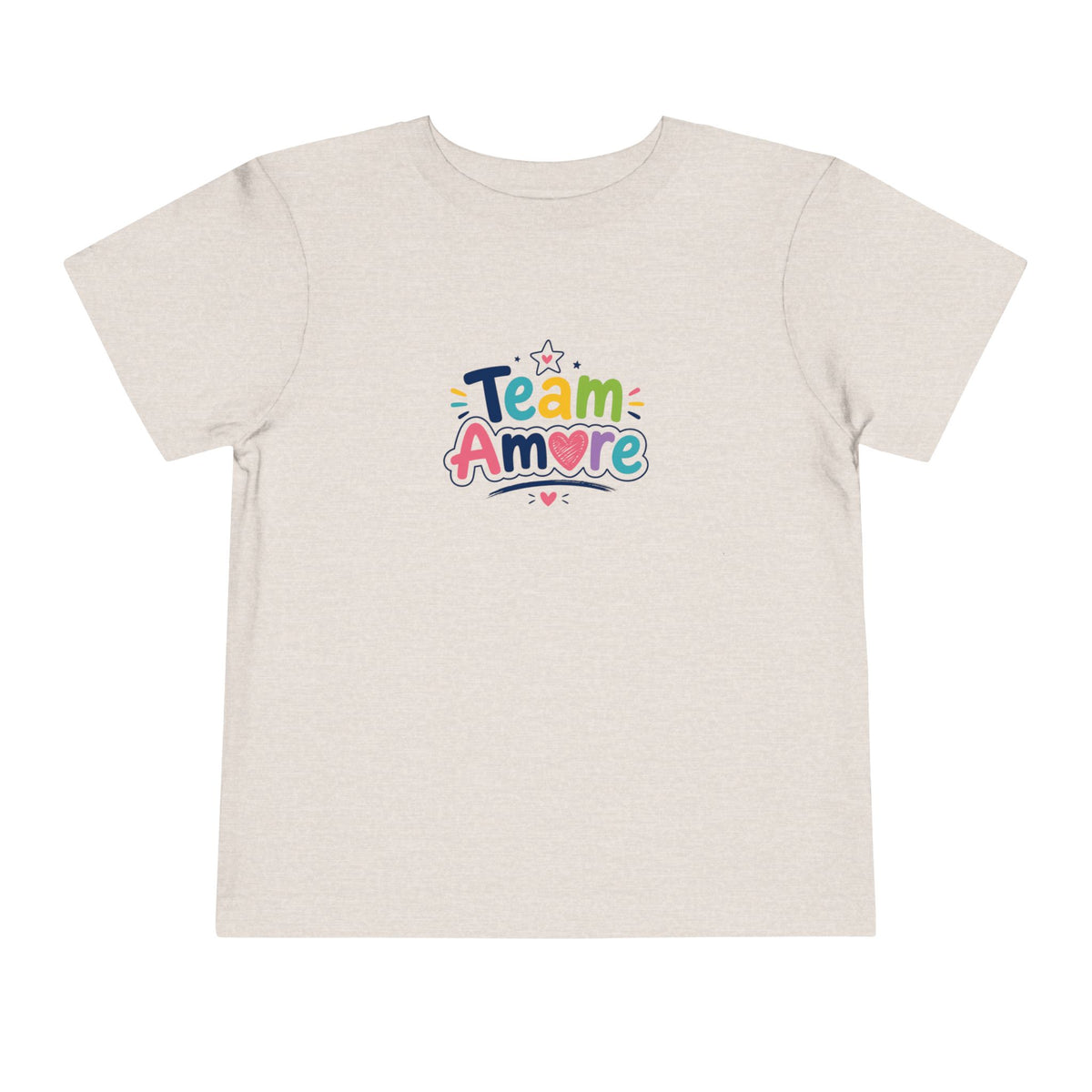 Toddler Team Amore Colorful T-Shirt with Heart Paw Back