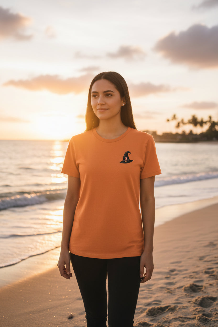 Womens Tee Halloween Icon Amore Heart Back Graphic