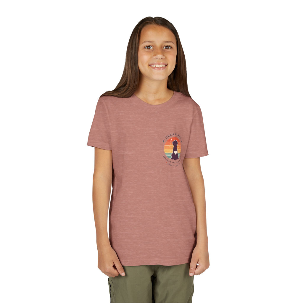 Unisex Youth Tee "Dream Big, Believe in Your Magic, Love Life" Retro Graphic