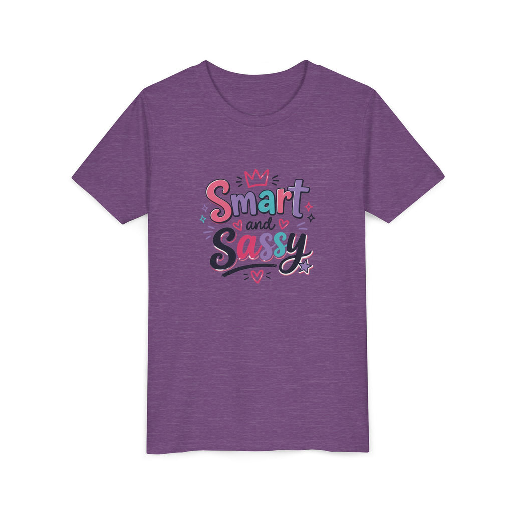 Youth Girls Smart and Sassy Pink & Purple Amore Graphic T-Shirt