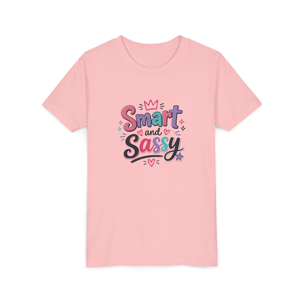 Youth Girls Smart and Sassy Pink & Purple Amore Graphic T-Shirt