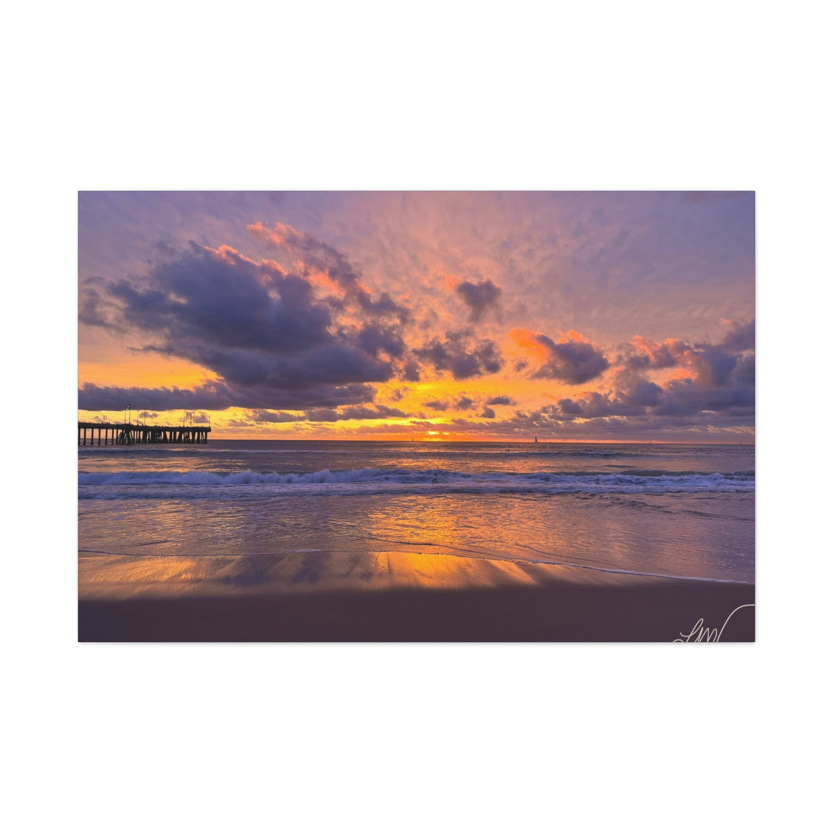 Sunset Beach Canvas Print - Matte Stretched Wall Art