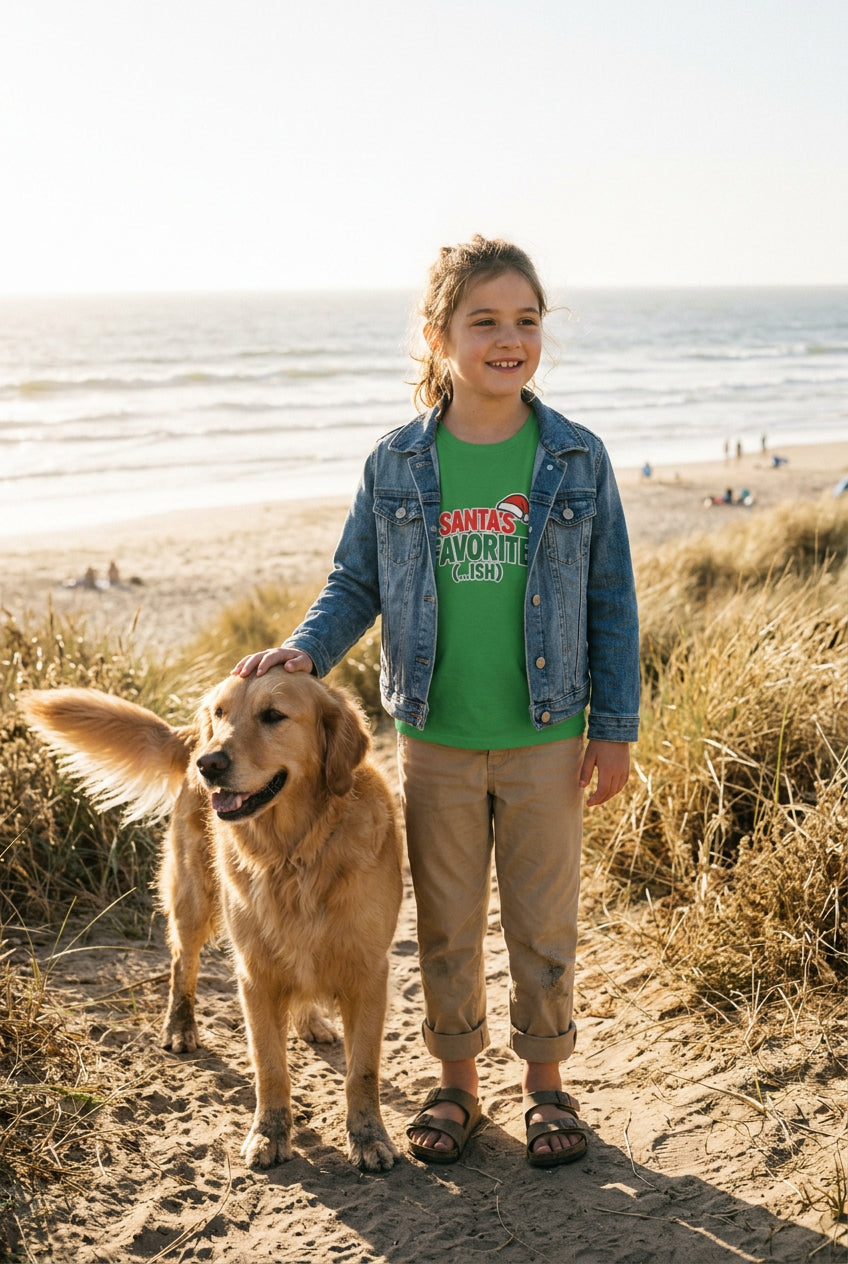 Kids Tee — "Santa's Favorite (ish)" Christmas Shirt
