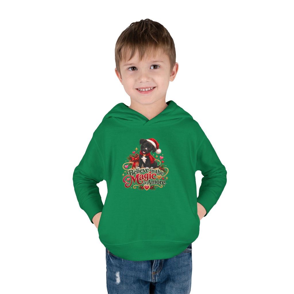 Believe in the Magic of Amoré Christmas Toddler Pullover Hoodie