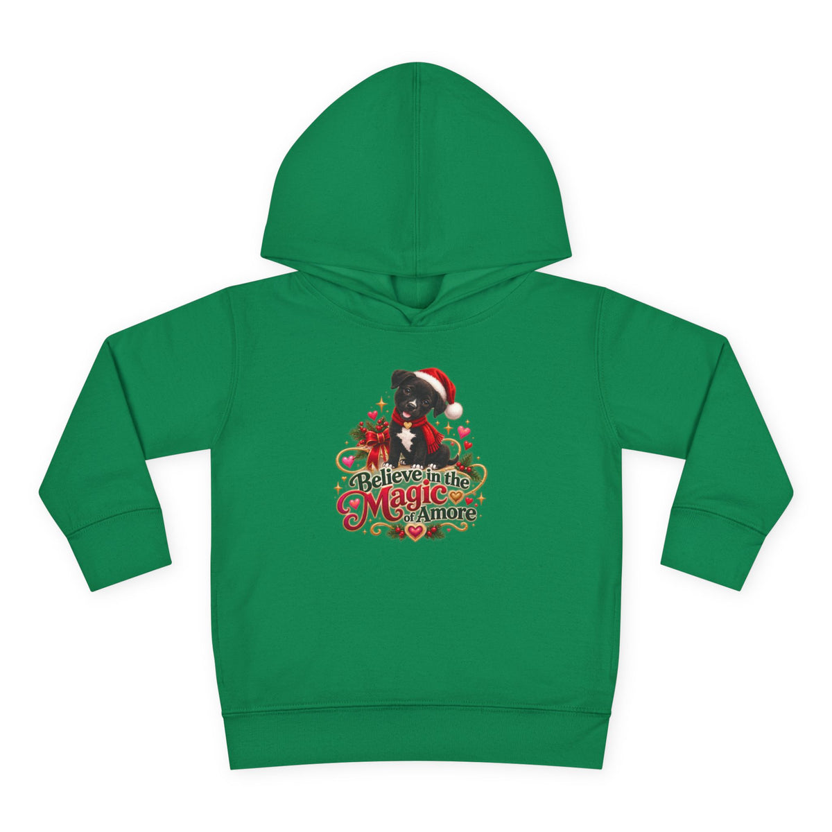 Believe in the Magic of Amoré Christmas Toddler Pullover Hoodie