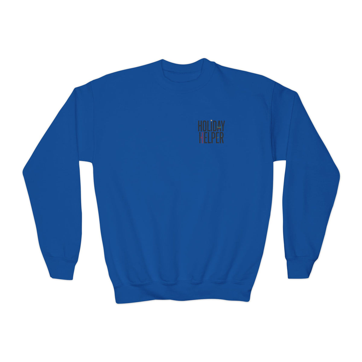 Youth Crewneck Sweatshirt — “Holiday Helper” & “All Elfed Out” Back