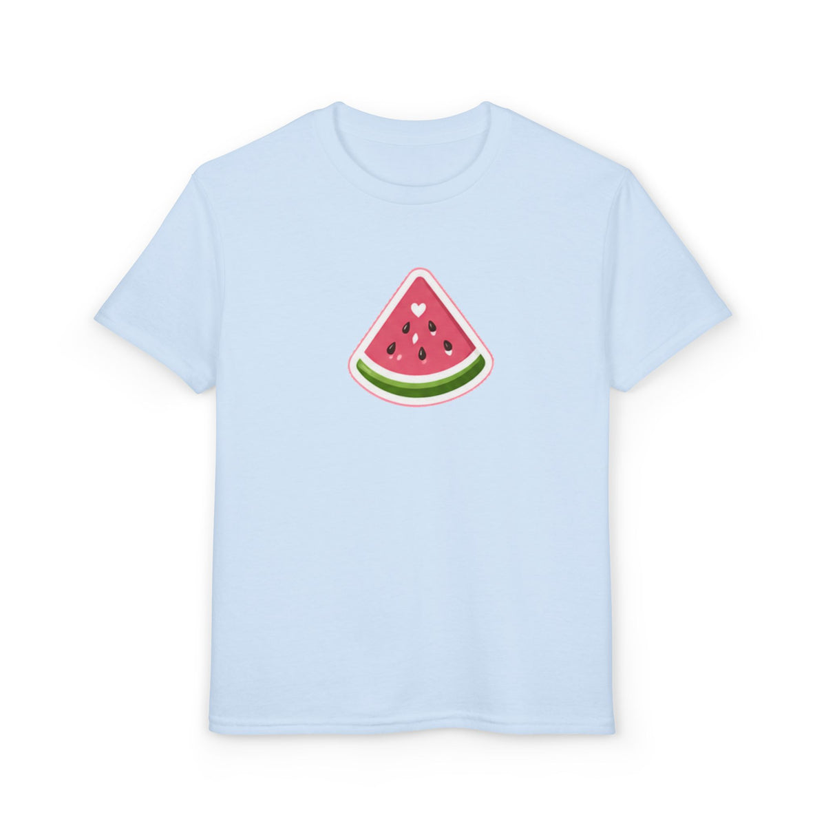 Kids Watermelon Slice T-Shirt with Amore Puppy Back Graphic