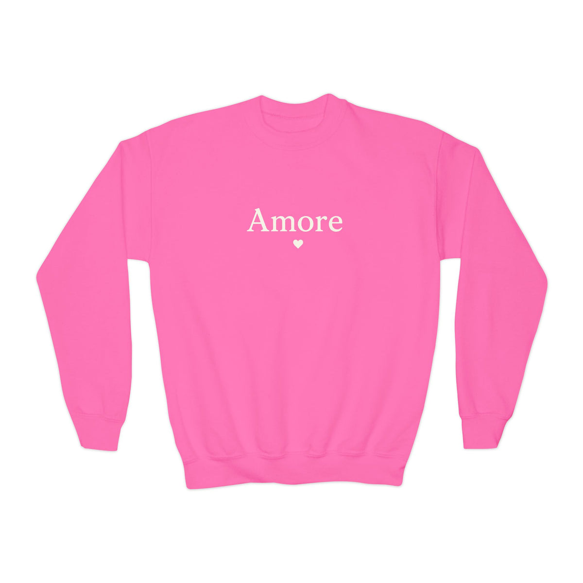 Amore Youth Crewneck Sweatshirt Heart Paw Graphic