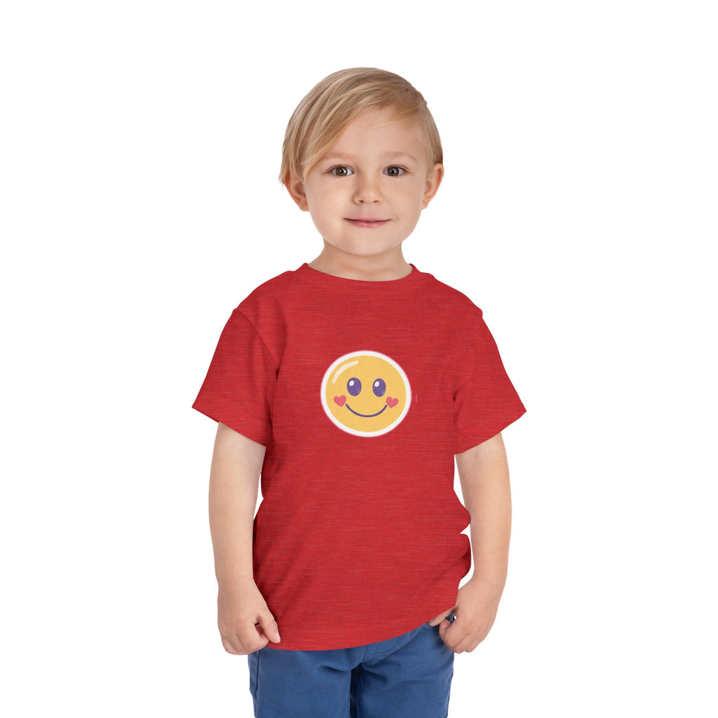 Toddler T-Shirt Smiley Face Be Happy. Be You. Backprint