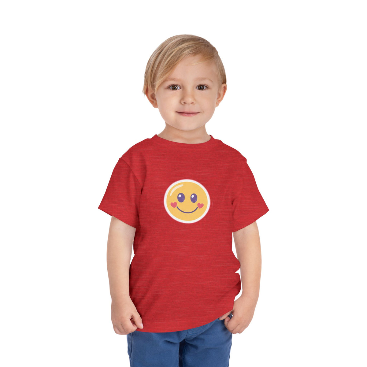 Toddler T-Shirt Smiley Face Be Happy. Be You. Backprint