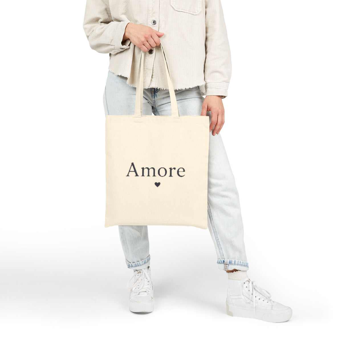 Amore Heart Canvas Tote Bag – Everyday Coastal Essential