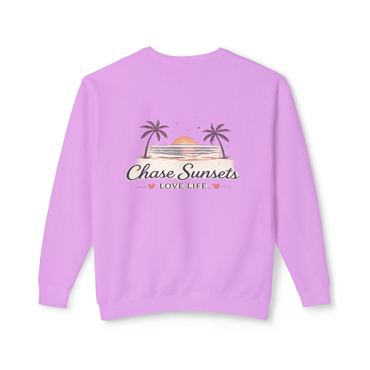 Adult Chase Sunsets Crewneck Sweatshirt Amore Silhouette Graphic