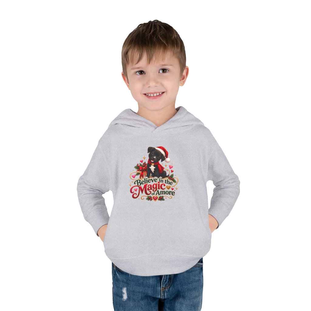Believe in the Magic of Amoré Christmas Toddler Pullover Hoodie