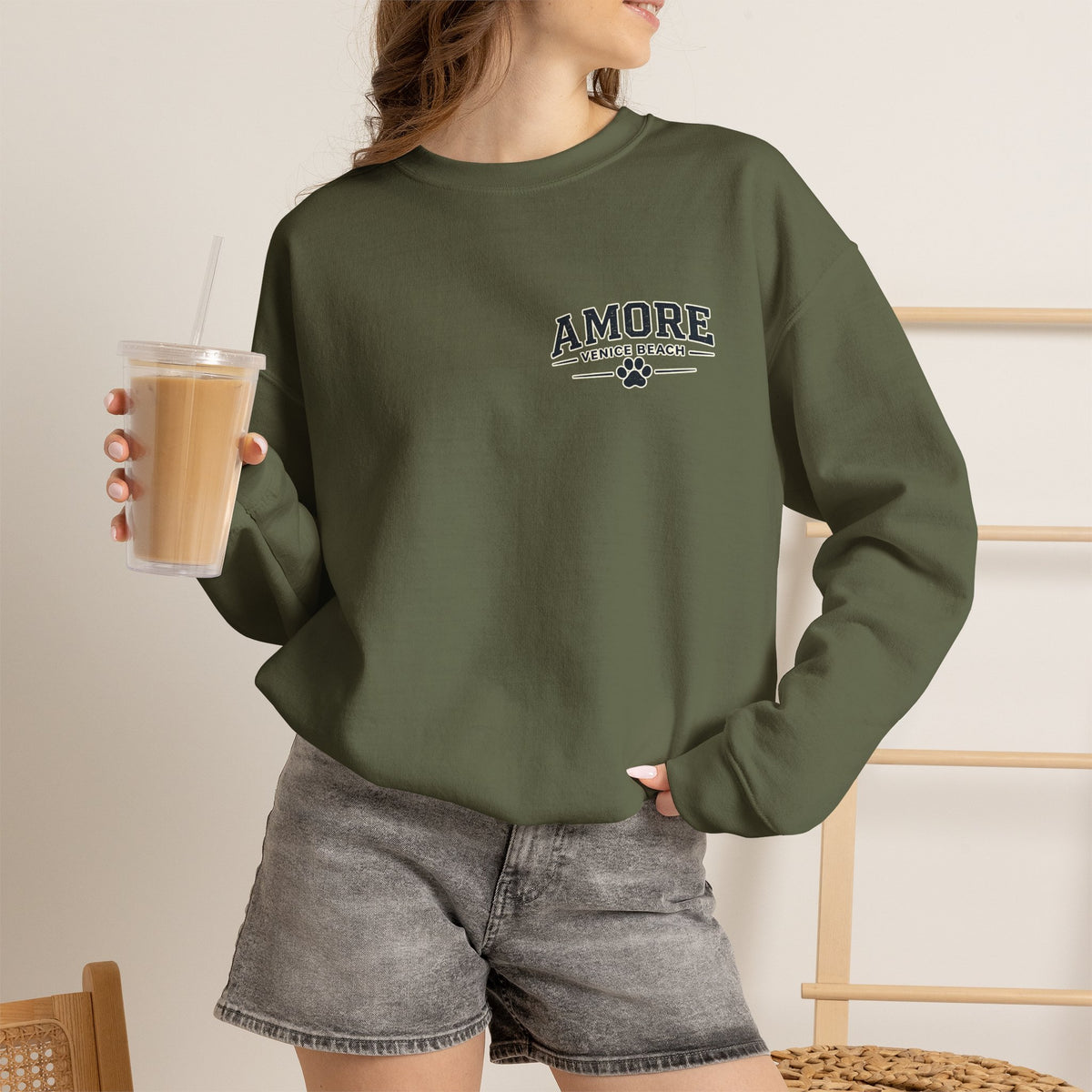 Unisex Adult Amore Venice Beach Sweatshirt |Streetwear Graphic