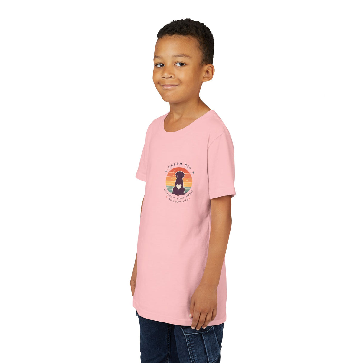Unisex Youth Tee "Dream Big, Believe in Your Magic, Love Life" Retro Graphic