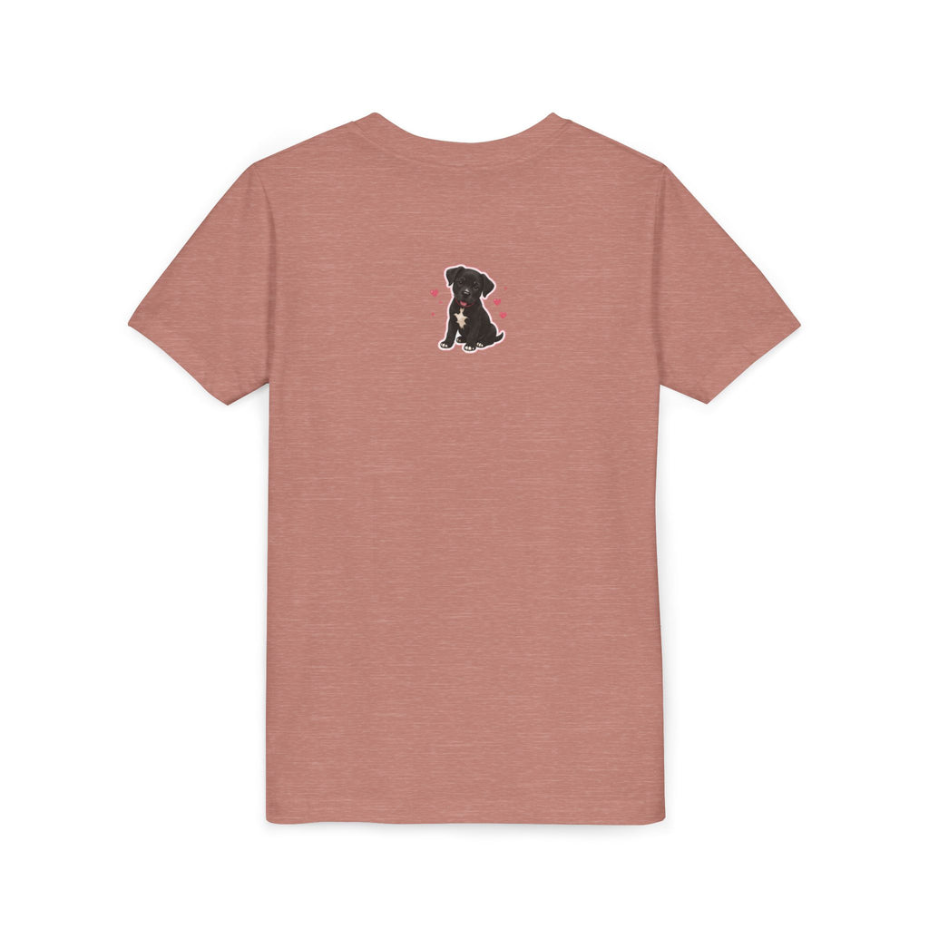 Youth Colorful "Team Amore" with Heart & Puppy Graphic T-Shirt