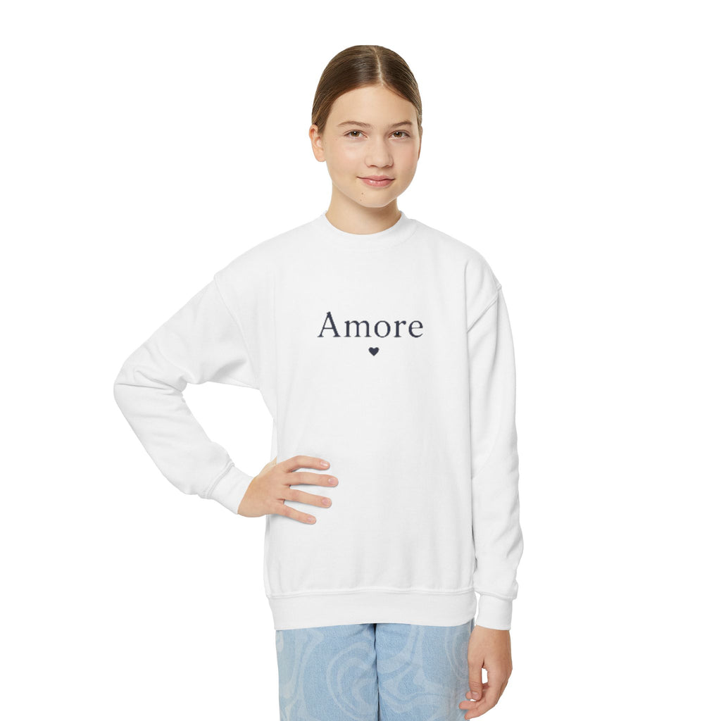 Amore Youth Crewneck Sweatshirt Heart Paw Graphic