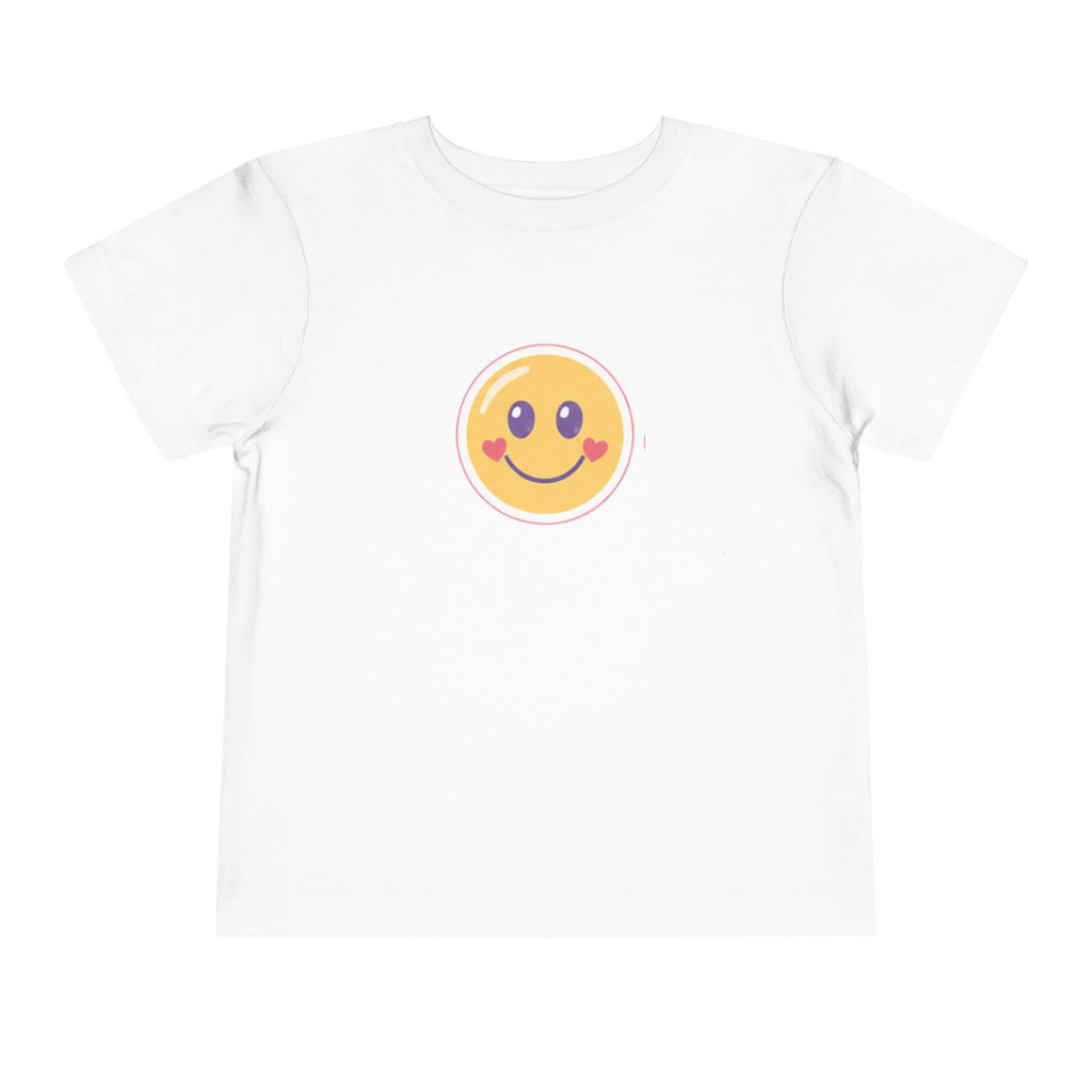 Toddler T-Shirt Smiley Face Be Happy. Be You. Backprint