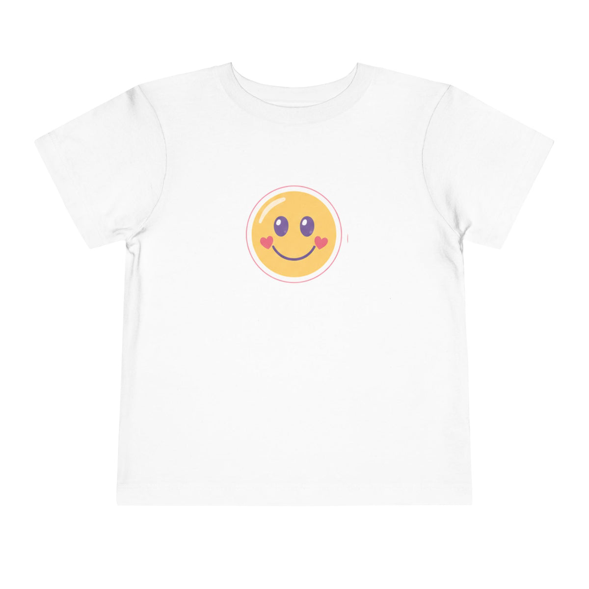 Toddler T-Shirt Smiley Face Be Happy. Be You. Backprint