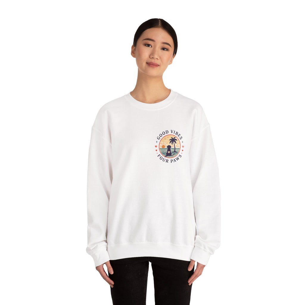 Unisex "Good Vibes" Crewneck Sweatshirt Keep It Simple Retro Camper Van