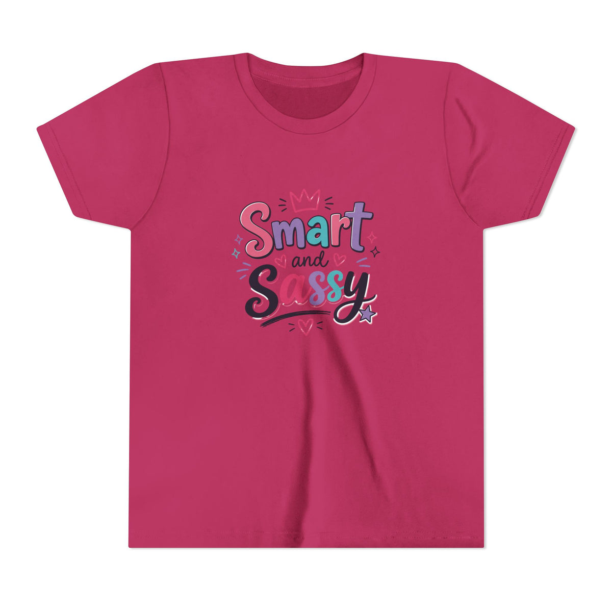 Youth Girls Smart and Sassy Pink & Purple Amore Graphic T-Shirt