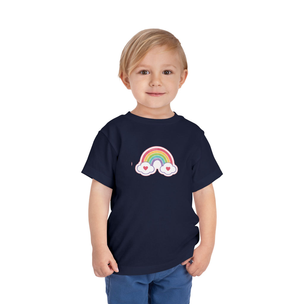 Toddler Rainbow with Heart Clouds T-Shirt