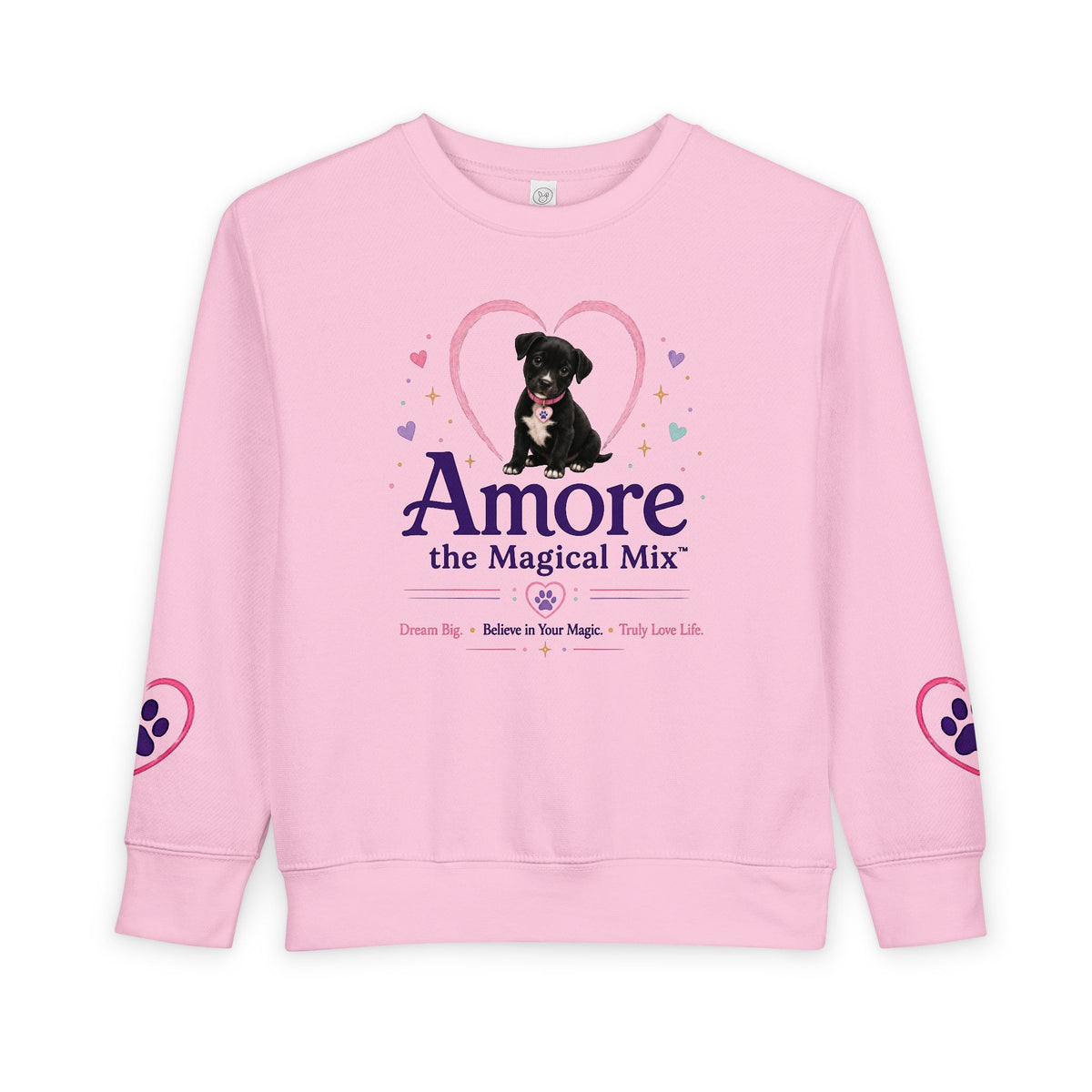 Toddler Amore the Magical Mix Sweatshirt Heart Puppy & paw print