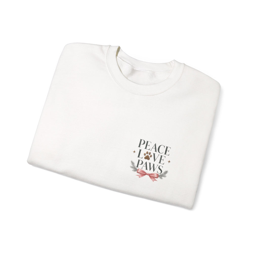 Peace Love Paws Merry Woofmas Christmas Dog Lover Crewneck Sweatshirt