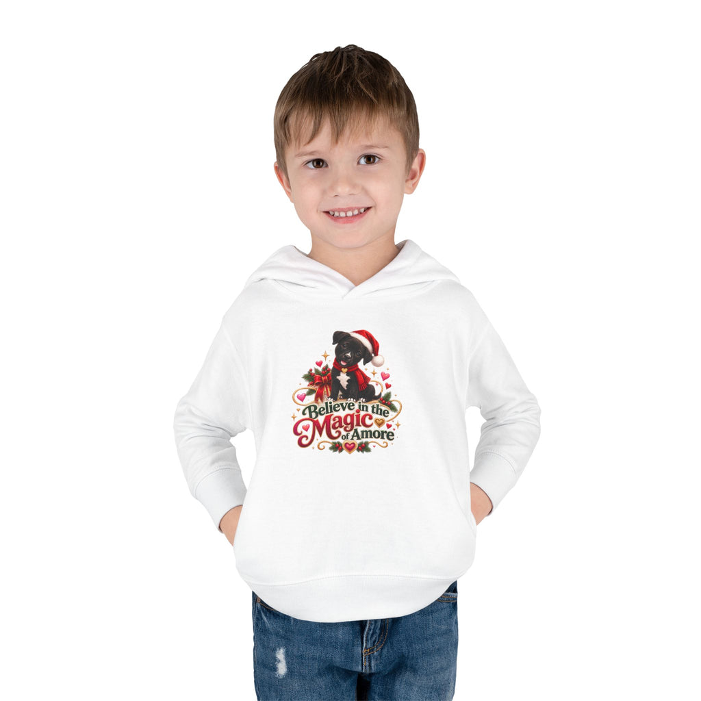 Believe in the Magic of Amoré Christmas Toddler Pullover Hoodie