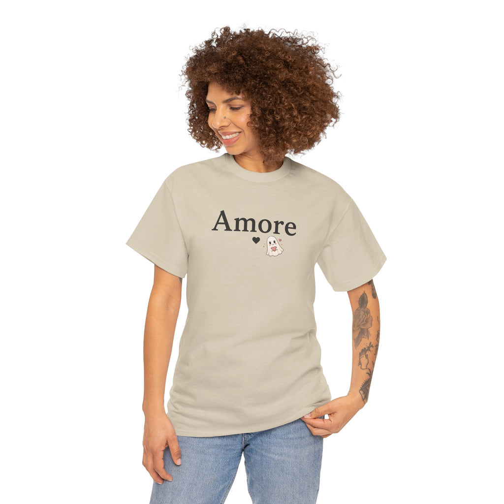 Women's Amore Halloween Icon Palm Trees & Pumpkin Spice Graphic T-Shirt