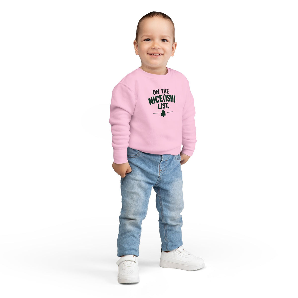 Toddler Sweatshirt - 'On the Nice(ish) List' Funny Christmas Kids Pullover