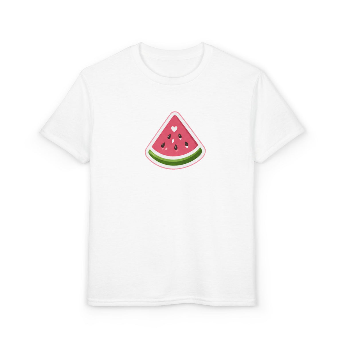 Kids Watermelon Slice T-Shirt with Amore Puppy Back Graphic