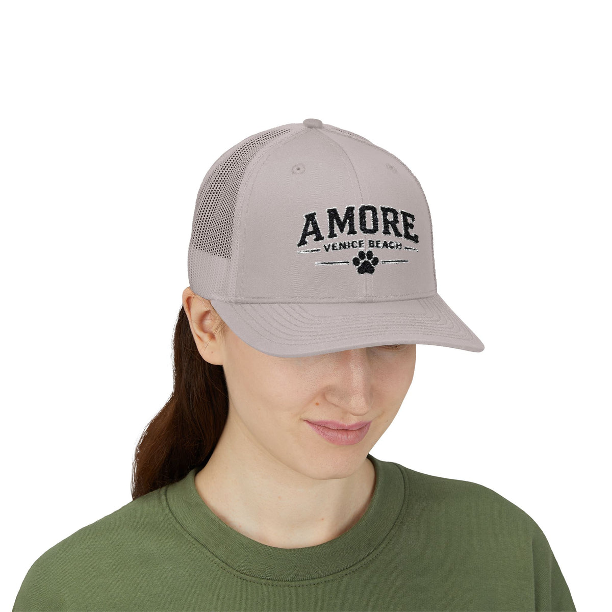 Adult Amore Venice Beach Graphic Trucker Cap | Embroidered Snapback