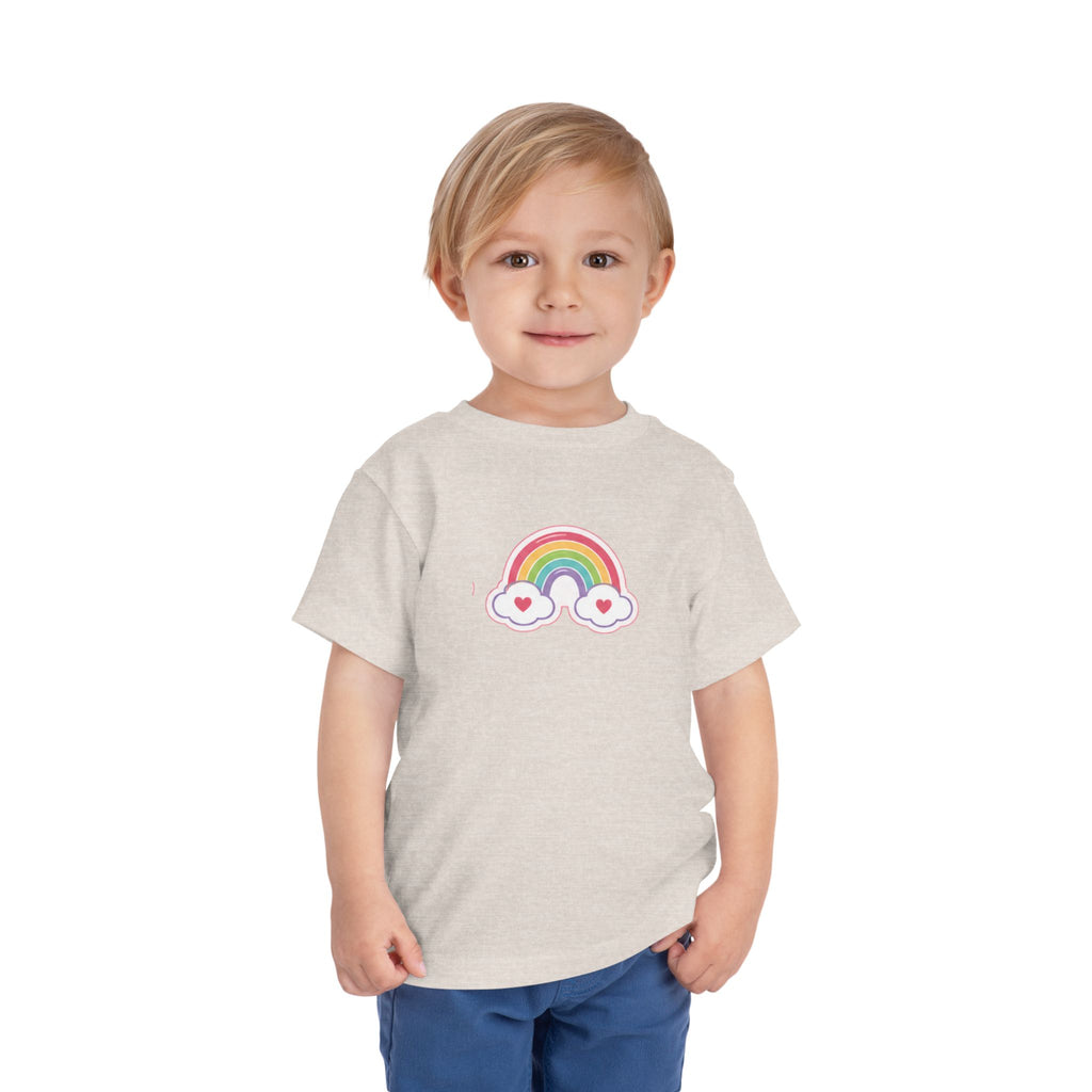 Toddler Rainbow with Heart Clouds T-Shirt