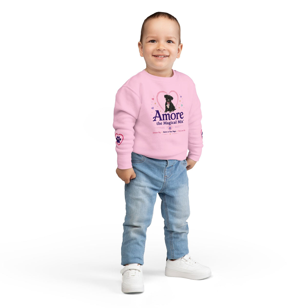 Toddler Amore the Magical Mix Sweatshirt Heart Puppy & paw print