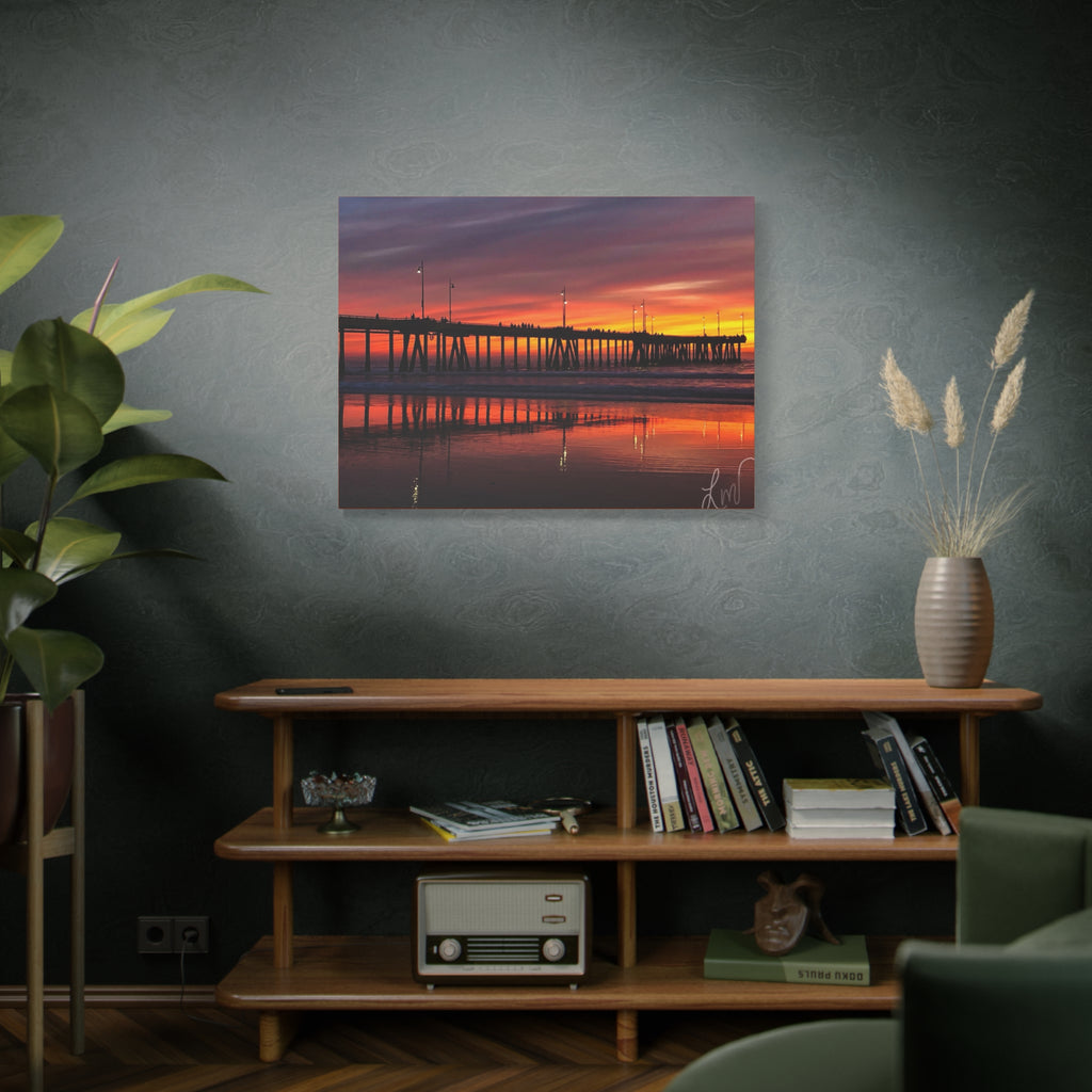 Sunset Pier Canvas Print — Matte Stretched Wall Art (1.25")