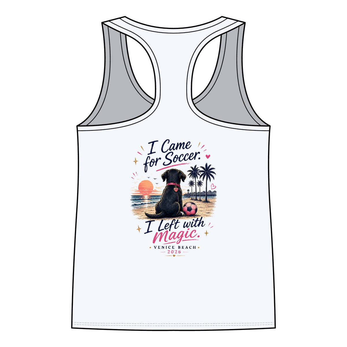 Women's Soccer Cup 2026 Tank Top "I Came for Soccer, I Left with Magic" Racerback