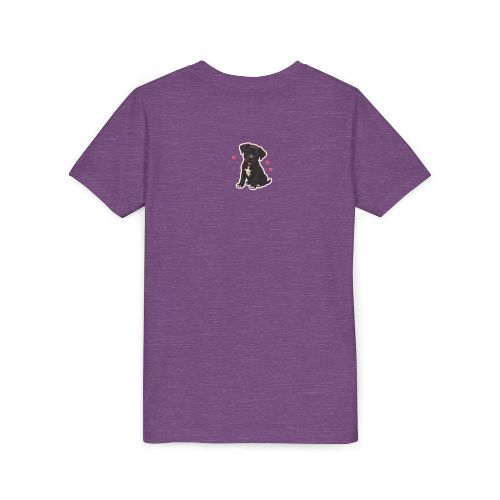 Youth Colorful "Team Amore" with Heart & Puppy Graphic T-Shirt